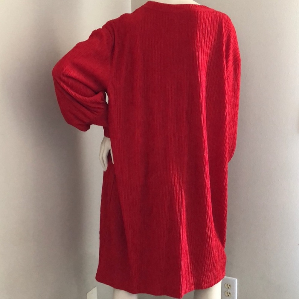 🎁🥂Host Pick🥂 New Eloquii Red Textured Fabric Long Sleeve Retro Dress - Picture 6 of 15
